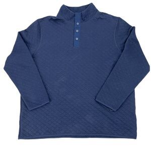 Mens Plus Size Pullover Sz XXL Navy Blue Mock Collar Falls Creek